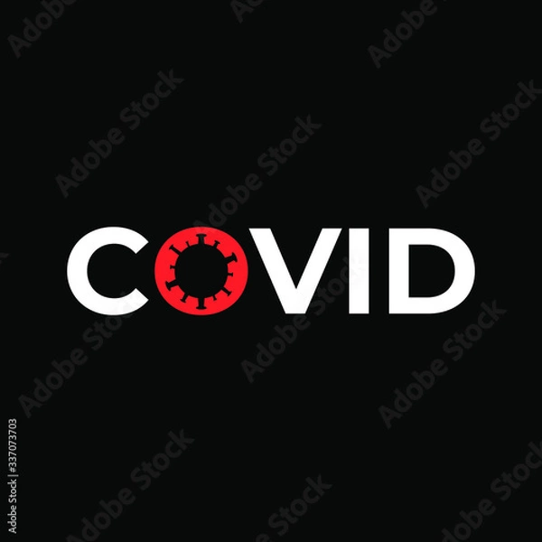 Fototapeta covid logo type design version