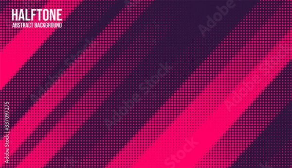 Obraz  Abstract vector halftone background monochrome printing raster 