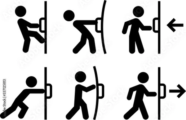 Fototapeta Push Pull Open Close Ikony