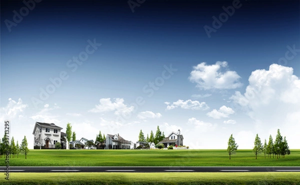 Obraz New house landscape