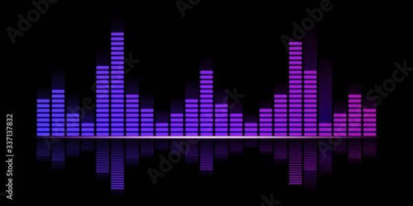 Obraz Sound waves. Abstract technology background. Vector wave.