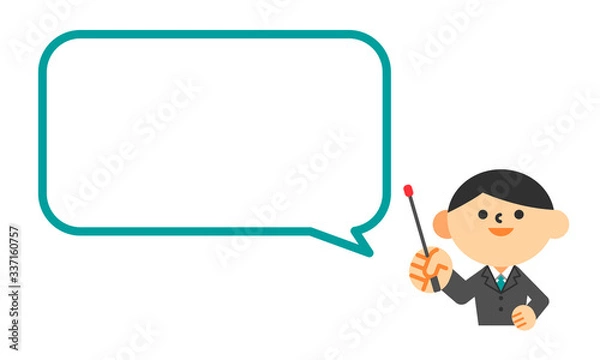 Obraz ビジネス　プレゼン　会議　スーツ　人物　男性　吹き出し