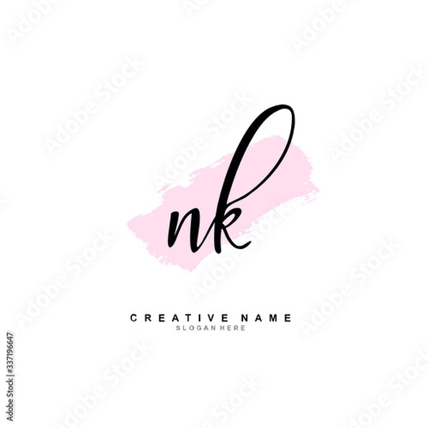 Obraz N K NK Initial logo template vector. Letter logo concept