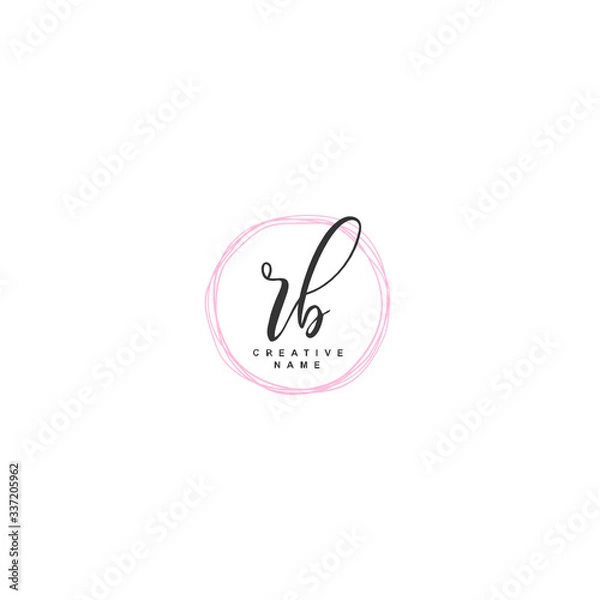 Obraz R B RB Initial logo template vector. Letter logo concept