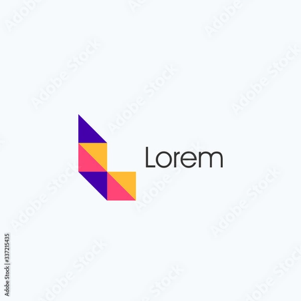 Obraz Geometric letter L logo design icon template vector