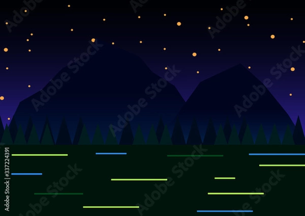 Obraz Simple Beautiful Nature Landscape Background Illustration Template