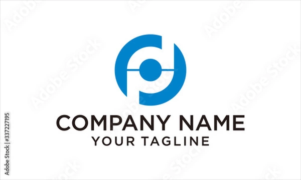 Obraz NEGATIVE SPACE LETTER PD OR DP IN CIRCLE 