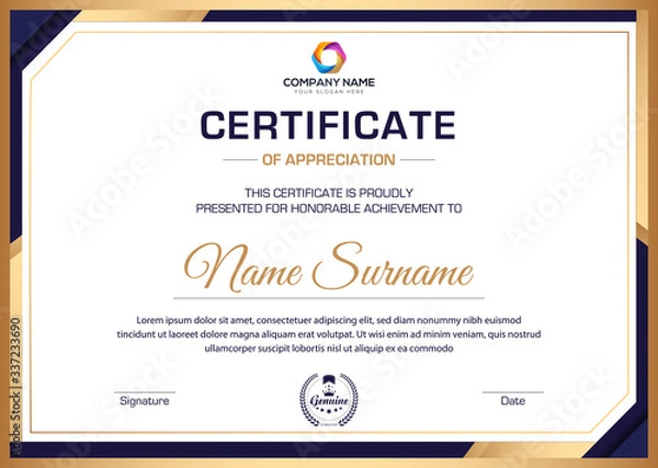 Fototapeta Multipurpose modern professional eps certificate template