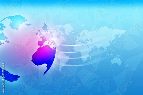 Fototapeta 2d illustration world map abstract background
