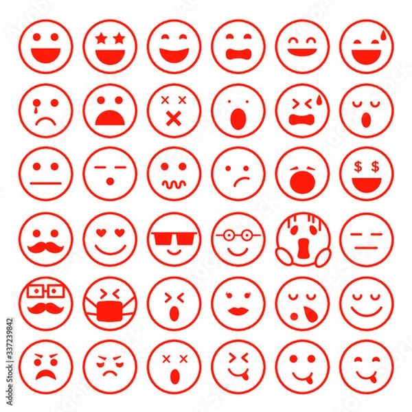 Fototapeta いろいろな顔アイコン