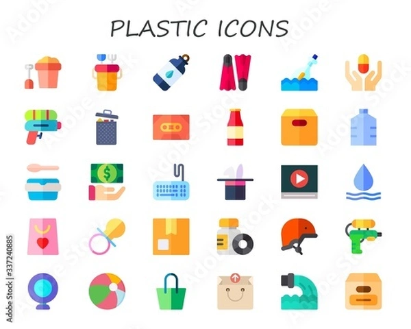 Fototapeta plastic icon set