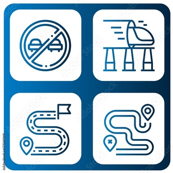 Fototapeta way icon set