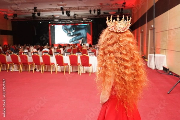 Fototapeta crown on a red background