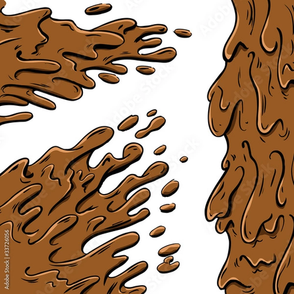 Obraz Mud splashes cartoon
