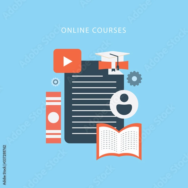 Obraz online education concept with "e-learning" online education and learning