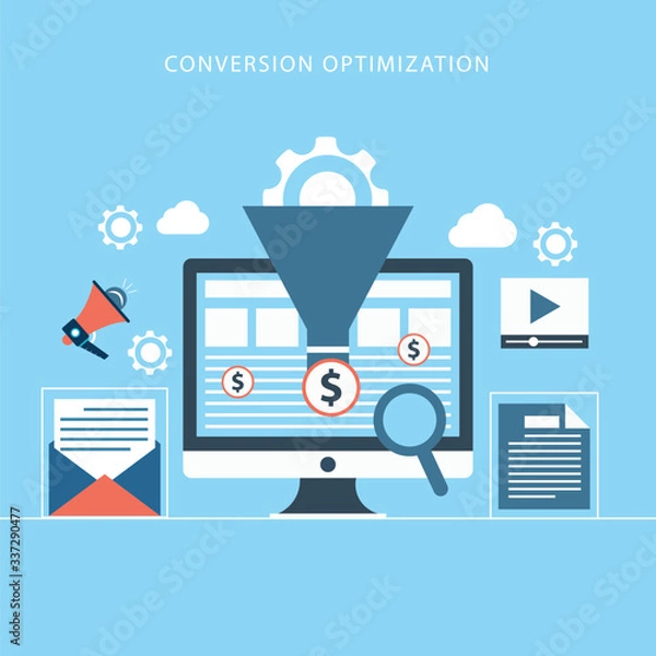 Fototapeta Conversion Optimization Concept flat Design