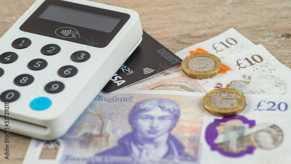 Obraz contactless payment uk currency debit card 
