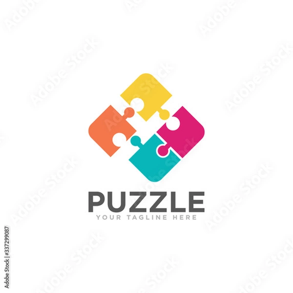 Obraz Puzzle Logo Design Vector Template