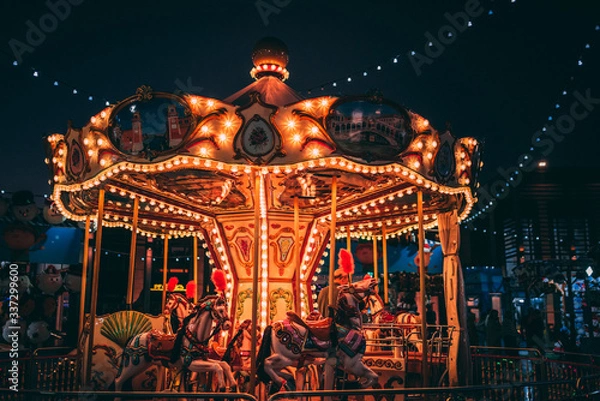 Obraz carousel at night