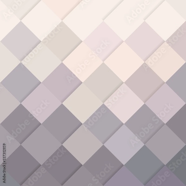 Obraz Mosaic geometric abstract background. Checkered grey tints simple pattern.
