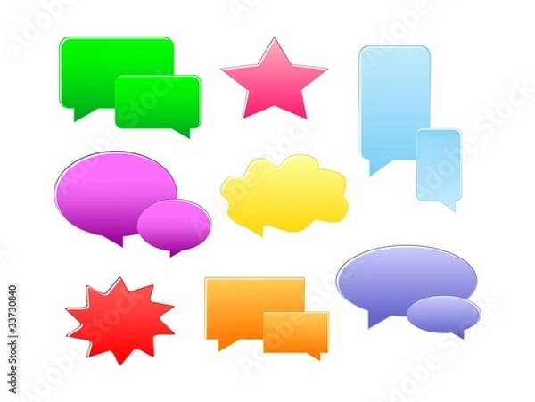 Obraz Set of various shapes and colors speech bubbles