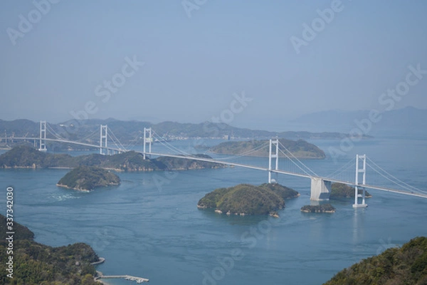 Fototapeta 亀老山展望公園　しまなみ海道を一望