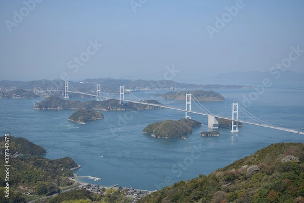 Fototapeta 亀老山展望公園　しまなみ海道を一望