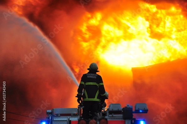 Obraz Feuerwehr mit Wasserwerfer