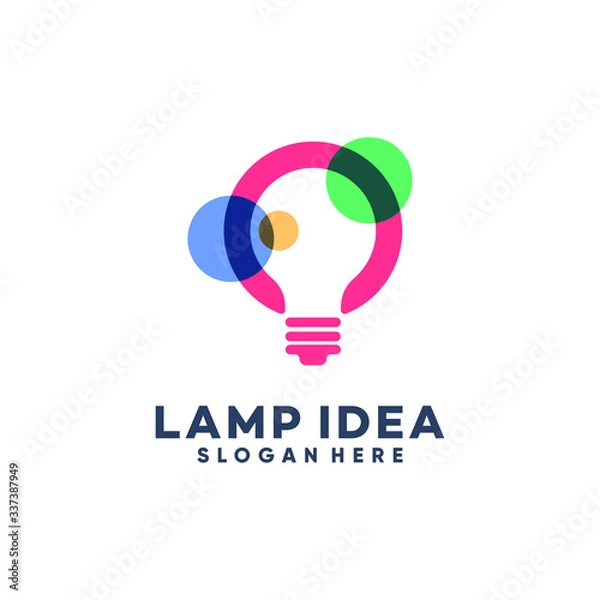Obraz Bulb Tech Logo Template Design. Creative Vector Emblem, for Icon or Design Concept.