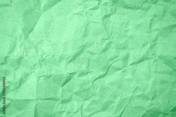 Obraz Green crumpled paper texture as background
