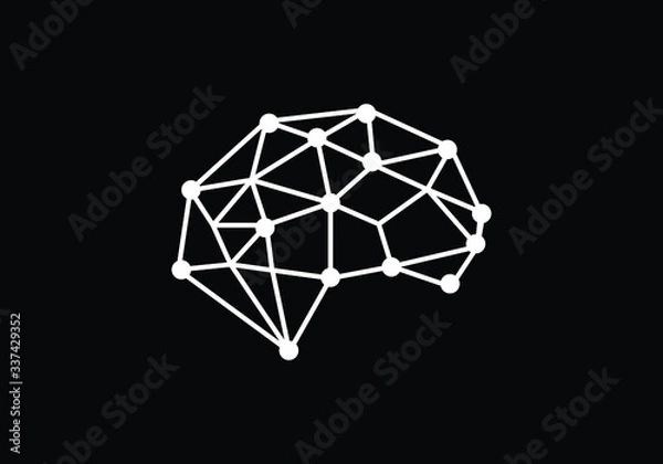 Fototapeta Modern and simple logo design for a brain, Brain logo icon sign symbol.