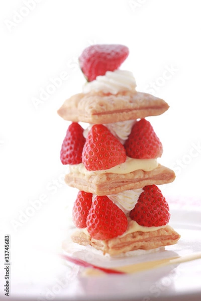 Fototapeta イチゴのミルフィーユ