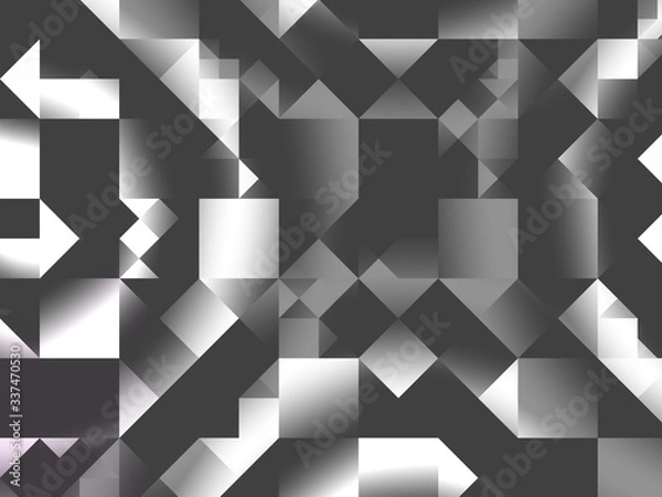 Fototapeta Abstract black, white, decorative gradient geometric forms, modern dynamic pattern