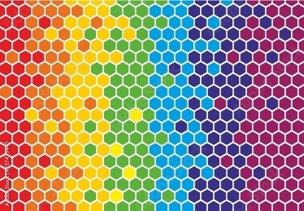 Obraz raindow hexagon background