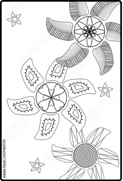 Obraz hand drawn flower coloring page