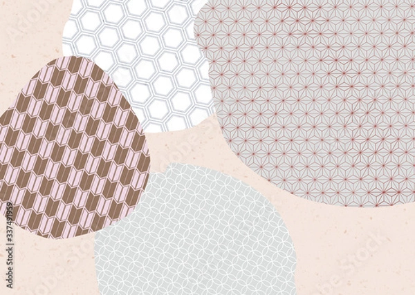 Fototapeta 色々な和柄を組み合わせた背景素材