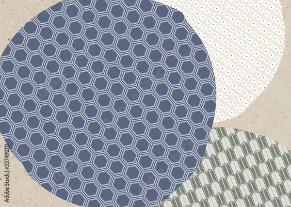 Fototapeta 色々な和柄を組み合わせた背景素材