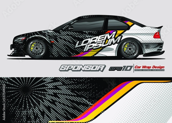 Obraz vehicle graphic kit vector. Modern abstract background for car wrap branding and automobile sticker decals livery 