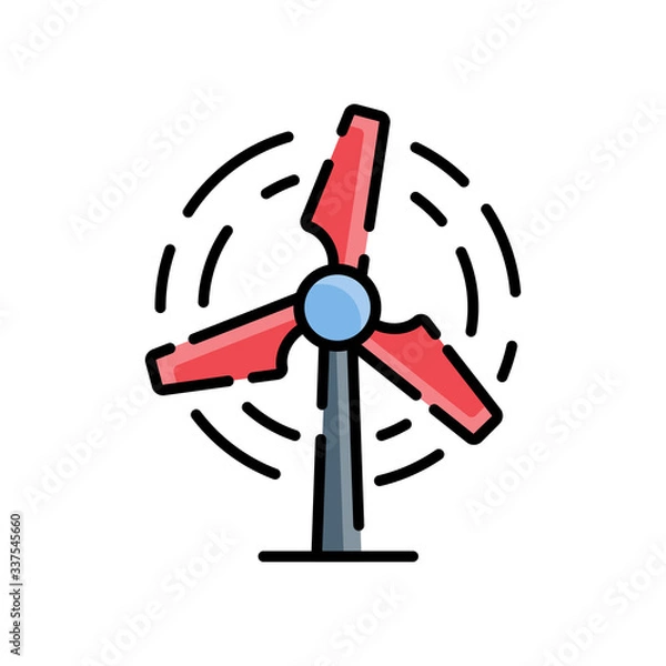 Fototapeta Wind Energy  Vector Icon Style Illustration.
