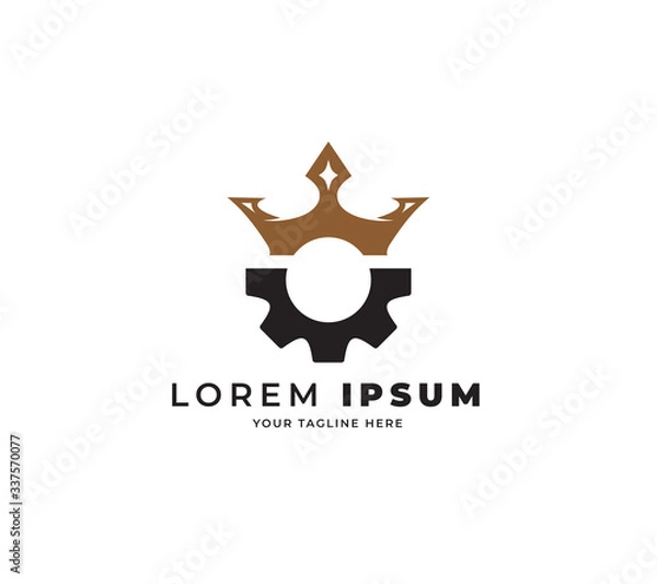 Fototapeta gear king logo design template vector