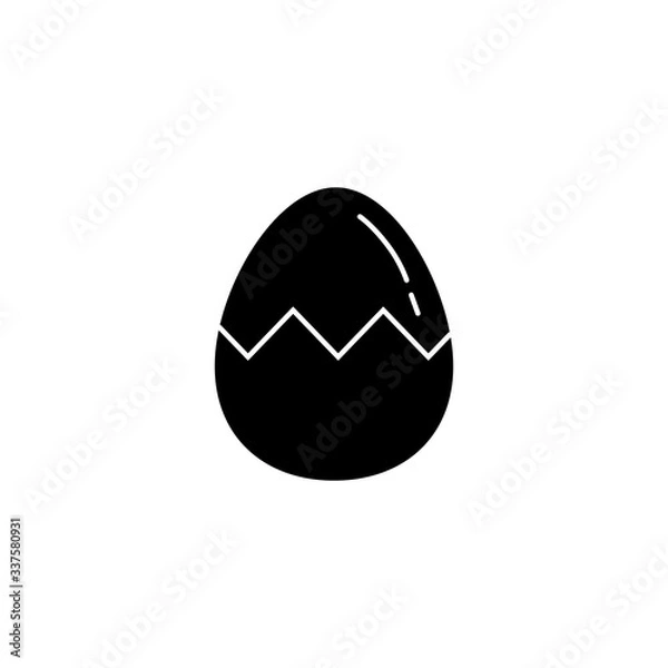 Fototapeta Egg easter black icon over white