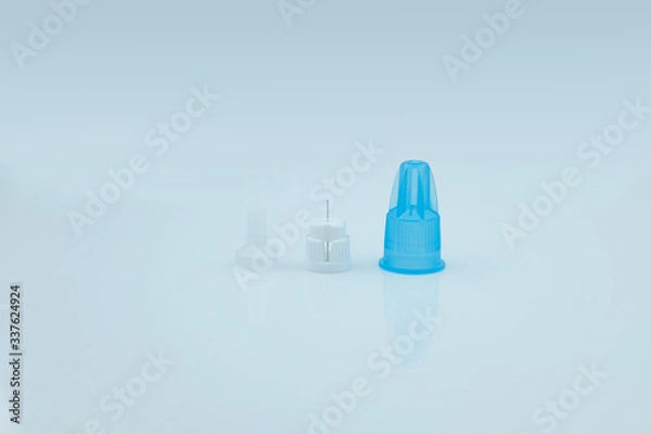 Fototapeta micro needle for injection pen on white background