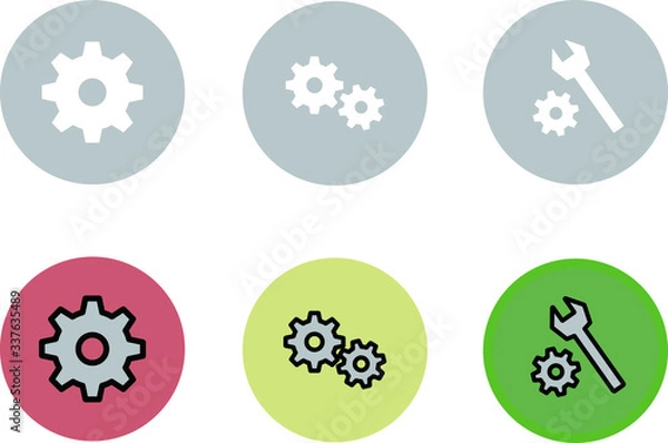 Obraz 設定や歯車のアイコンのセット／イラスト／ビジネス