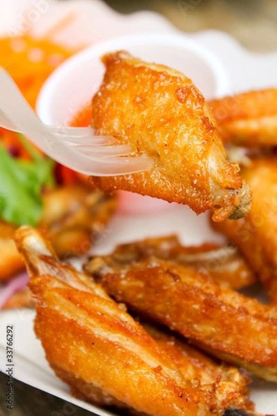 Obraz Fried chicken with salt