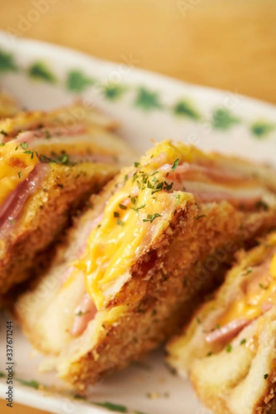 Obraz Ham and cheese deep fried sandwich 