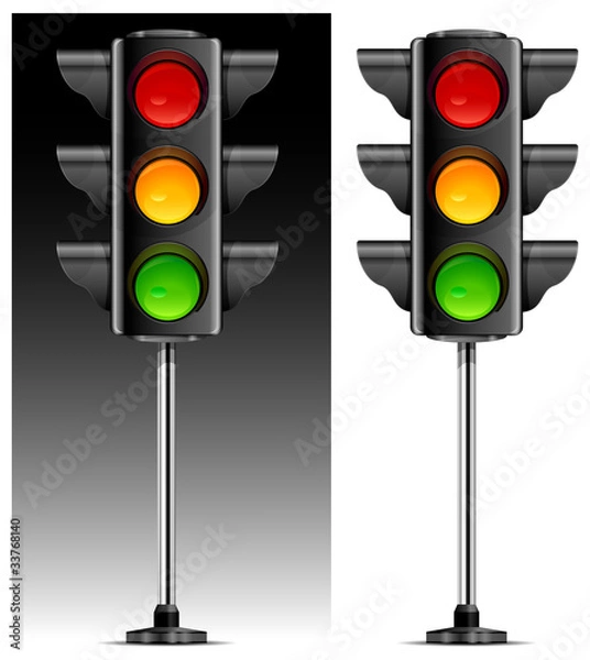 Obraz traffic lights with three