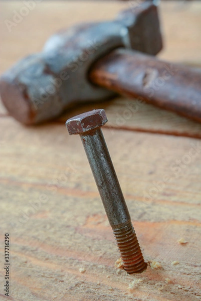 Fototapeta Clogged bolt. In Russian it means never mind, do not pay attention to the problem or do nit be afraid. Figurative sense.