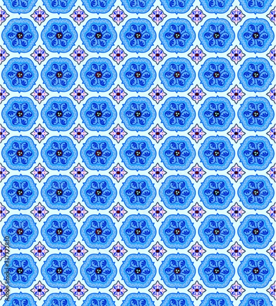 Fototapeta Gorgeous ornamental pattern with colorful background