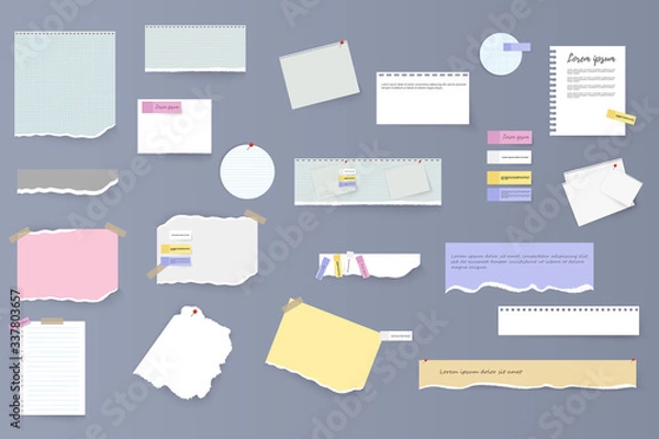 Fototapeta Torn sheets notebook.