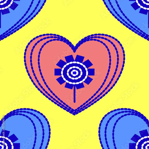 Obraz Folk heart pattern